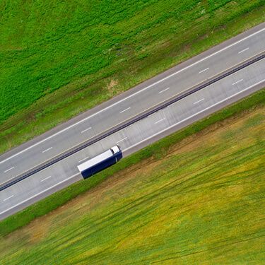 Freight Shipping from Texas to Idaho - Aerial view of truck