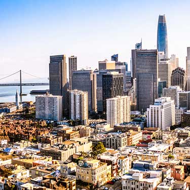 Shipping from Washington to California - City skyline