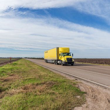Freight Shipping from Tennessee to Texas - Yellow freight truck on highway