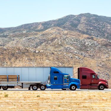 Freight Shipping from Arizona to California Semi Trucks on the Highway