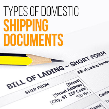 A bill of lading, which is one of the documents required for domestic shipping, with a pencil on it

