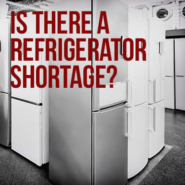 Refrigerators in an appliance section