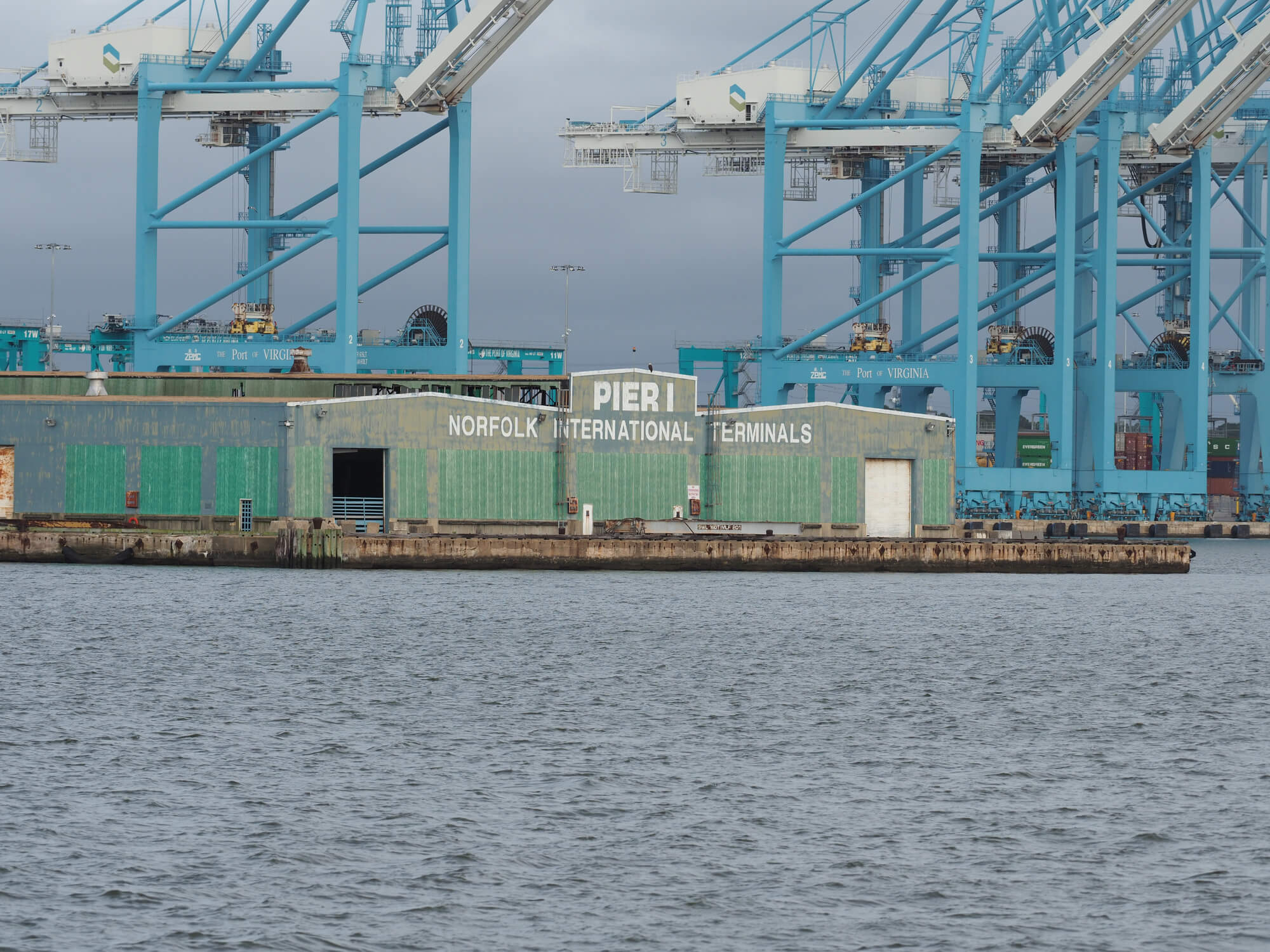 A view of the cargo port at Norfolk International Terminal