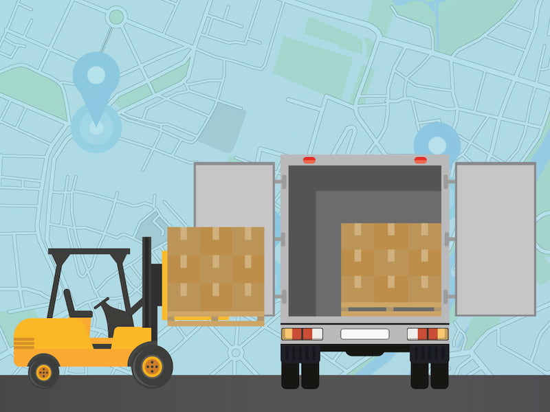 pallet forklift loading=
